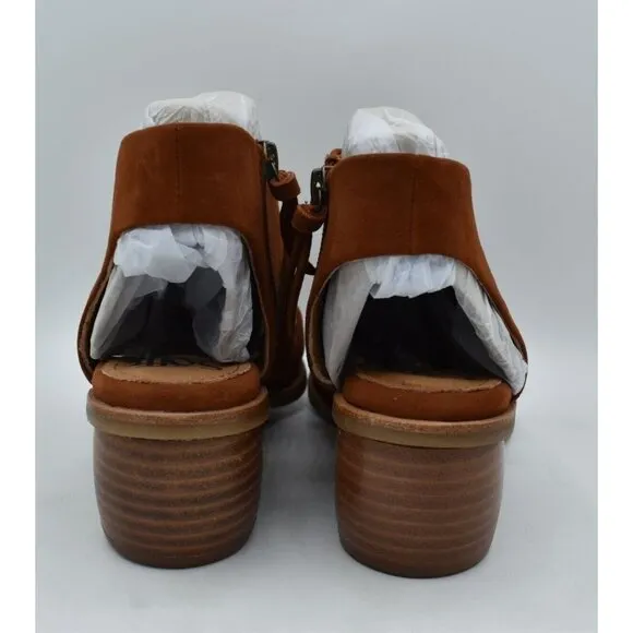 Sofft Womens Size 9.5 Camille Russet Brown Suede Open Toe Sandals Shoes
