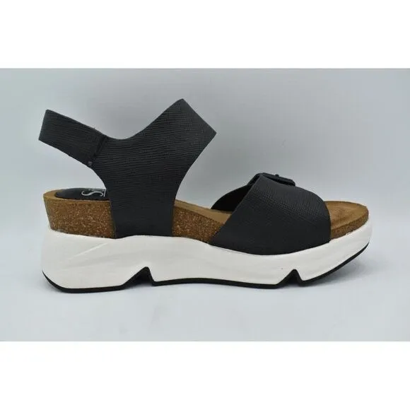 Sofft Womens Size 9 Castello Black Leather Sporty Open Toe Sandals Shoes