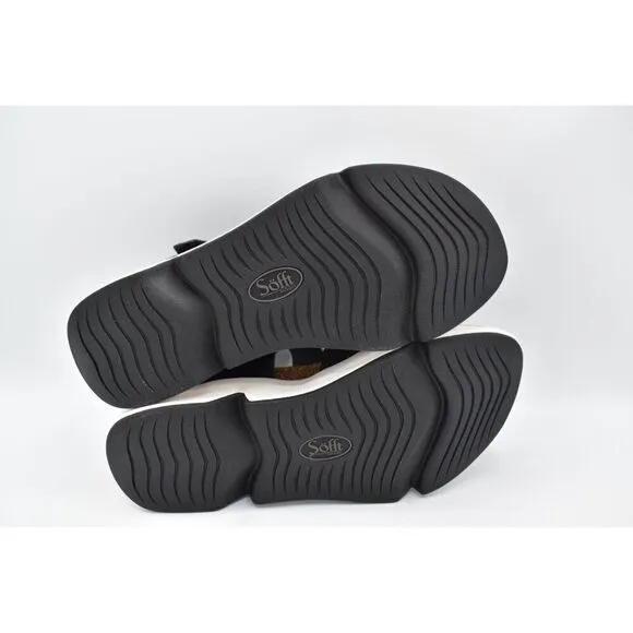 Sofft Womens Size 9 Castello Black Leather Sporty Open Toe Sandals Shoes