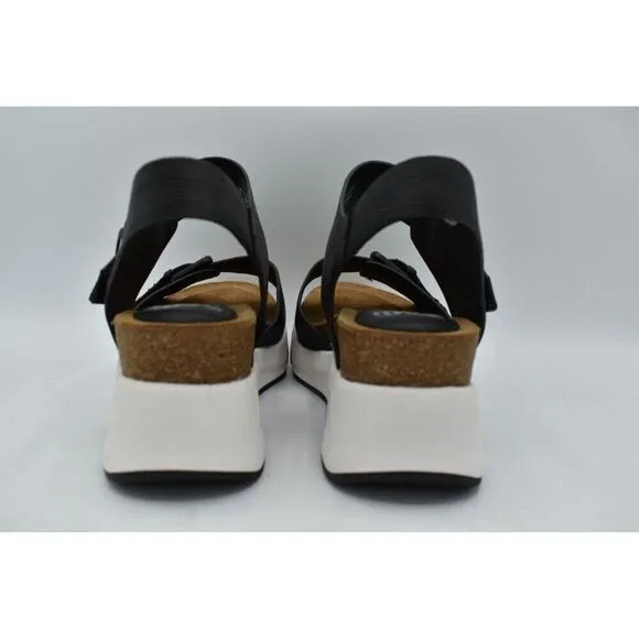 Sofft Womens Size 9 Castello Black Leather Sporty Open Toe Sandals Shoes
