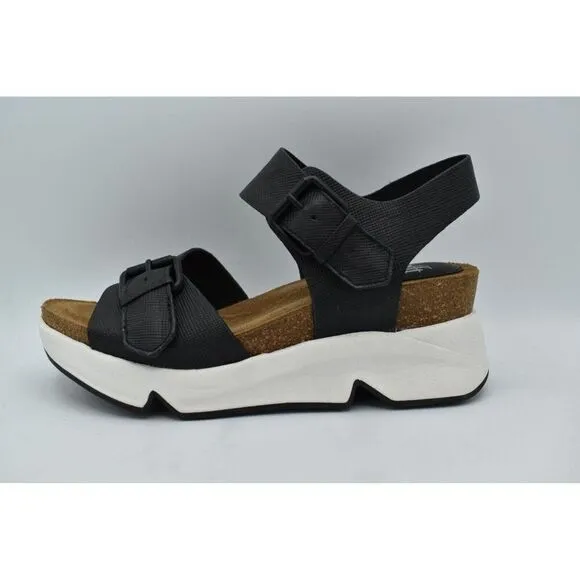 Sofft Womens Size 9 Castello Black Leather Sporty Open Toe Sandals Shoes