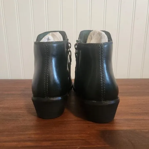 SoftWalk Women's Size 5.5 Dark Forest Green Leather Ankle Boots S2364-380 New