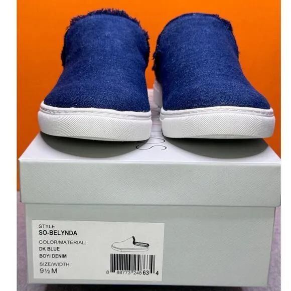 Sole Society Belynda Dark Blue Denim Slide Size 9.5 M EU 41 NEW W BOX