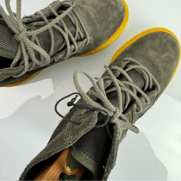 Sorel‎ Ankle Boots Caribou OTM Olive Army Green Suede Leather Mesh Waterproof