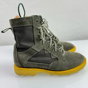 Sorel‎ Ankle Boots Caribou OTM Olive Army Green Suede Leather Mesh Waterproof