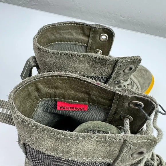 Sorel‎ Ankle Boots Caribou OTM Olive Army Green Suede Leather Mesh Waterproof