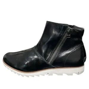 SOREL Booties Black Patent Leather Ankle Boots Harlow Size 10