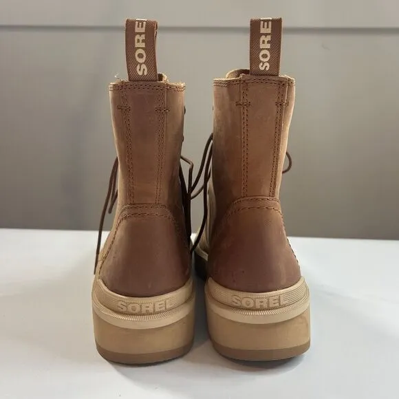 Sorel Boots Women’s 11 Hi-Line Platform Combat Brown Leather Lace Up