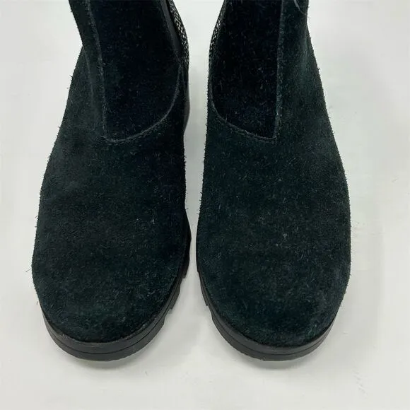 Sorel Girls' Black Sparkle Waterproof Ankle Pull On Chelsea Boots Size 3 Comfort