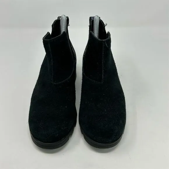 Sorel Girls' Black Sparkle Waterproof Ankle Pull On Chelsea Boots Size 3 Comfort