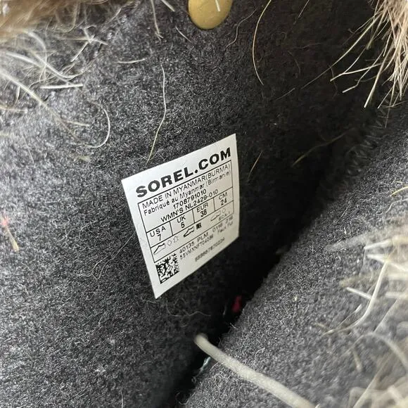 Sorel Joan of Arctic Waterproof Snow Boots Faux Fur Black Size 7
