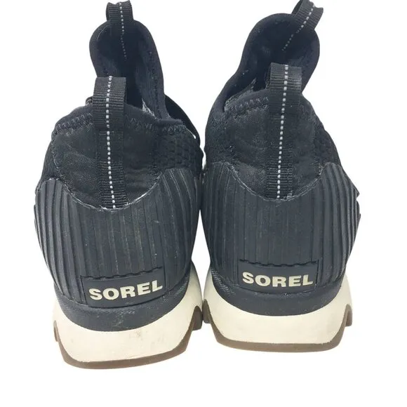 Sorel Kinetic Sneak Sneakers Hook and Loop Shoes Black White Women's Size 8.5