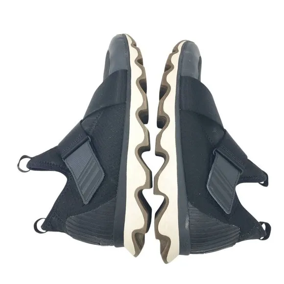 Sorel Kinetic Sneak Sneakers Hook and Loop Shoes Black White Women's Size 8.5