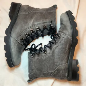Sorel Lennox Lace Waterproof Boots Gray Women's Size 7/EU 38