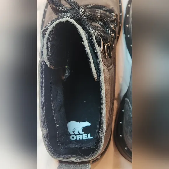 Sorel Lennox Lace Waterproof Boots Gray Women's Size 7/EU 38