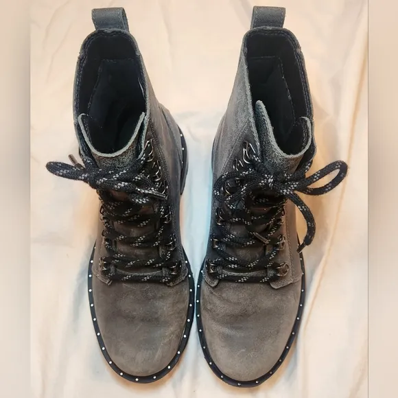 Sorel Lennox Lace Waterproof Boots Gray Women's Size 7/EU 38