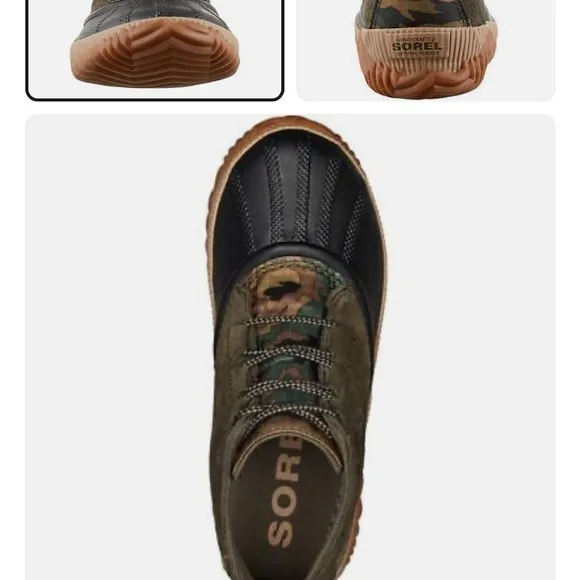 Sorel Out N About Plus Alpine Tundra Women's Rain Winter Camo Green Boot NEW 6