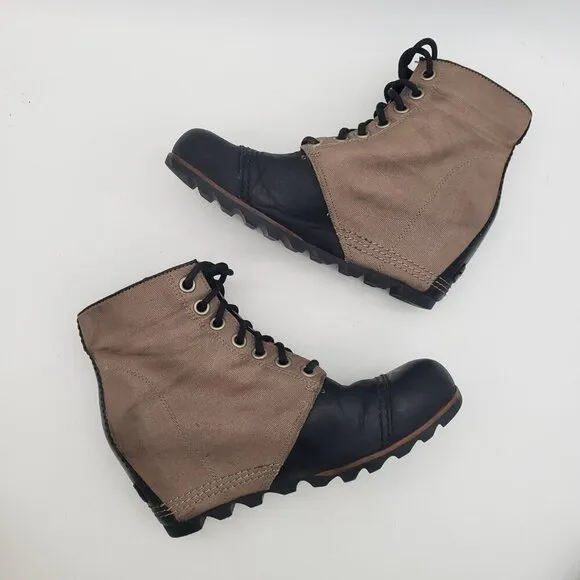Sorel PDX Lexie Leather Wedge Boots Womens Size 10