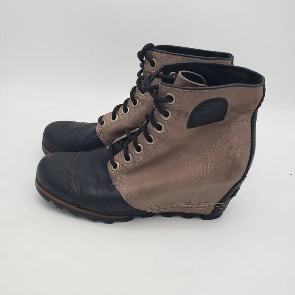 Sorel PDX Lexie Leather Wedge Boots Womens Size 10