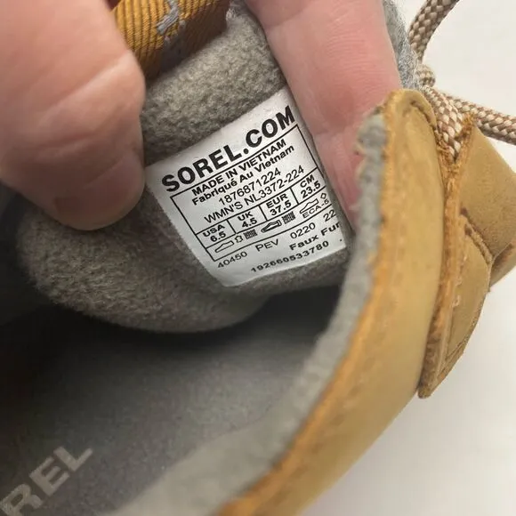 Sorel Kinetic Caribou Boots Sneakers Camel Brown Quarry Grey