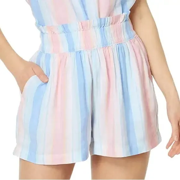 Southern Tide Medium Shorts Emmie Stripe Boat Blue Elastic Waist Pockets NWT