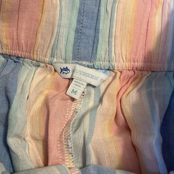 Southern Tide Medium Shorts Emmie Stripe Boat Blue Elastic Waist Pockets NWT