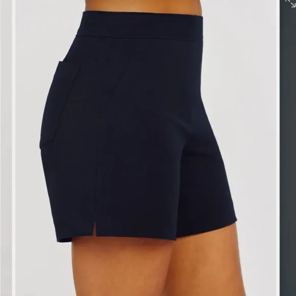 SPANX On The Go Polished 6” Classic Black High Rise Stretch Shorts Size X-Small