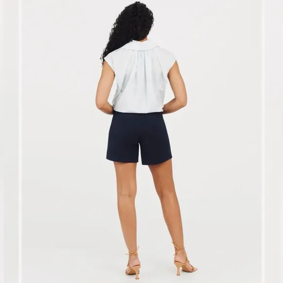 SPANX On The Go Polished 6” Classic Black High Rise Stretch Shorts Size X-Small