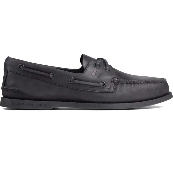 SPERRY MEN'S AUTHENTIC ORIGINAL 2-EYE BOAT SHOE, BLACK, 10.5 M US