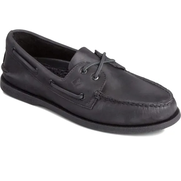 SPERRY MEN'S AUTHENTIC ORIGINAL 2-EYE BOAT SHOE, BLACK, 10.5 M US