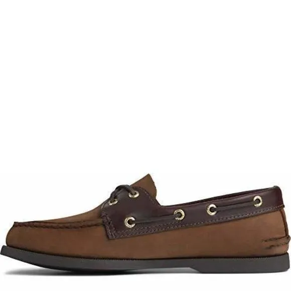 SPERRY MEN'S AUTHENTIC ORIGINAL 2-EYE BOAT SHOE, CLASSIC BROWN, 12 W US