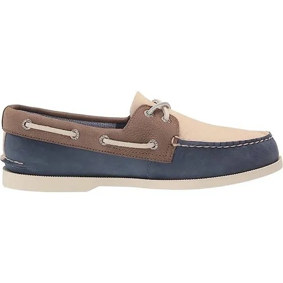 Sperry Men's Authentic Original Plushwave Boat Shoe, Navy Multi, 11.5