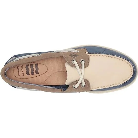 Sperry Men's Authentic Original Plushwave Boat Shoe, Navy Multi, 11.5