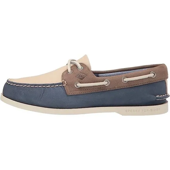 Sperry Men's Authentic Original Plushwave Boat Shoe, Navy Multi, 11.5