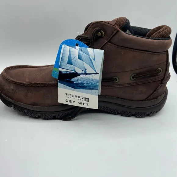 Sperry Men's Brown Leather Shoes waterproof edition