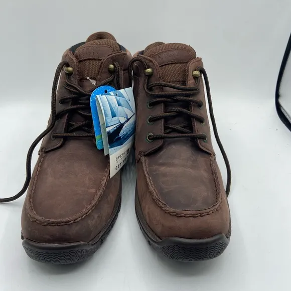 Sperry Men's Brown Leather Shoes waterproof edition