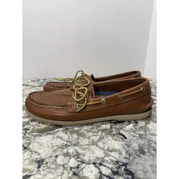 Sperry Mens Brown Top-Sider Authentic Original 2-Eye Boat Shoe Size 10M