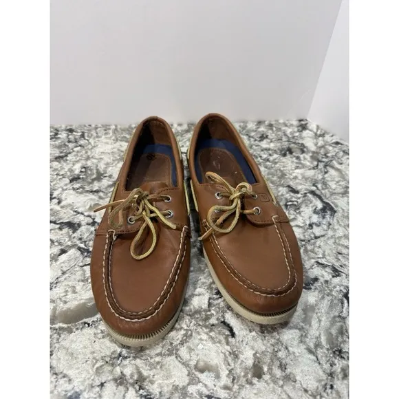 Sperry Mens Brown Top-Sider Authentic Original 2-Eye Boat Shoe Size 10M