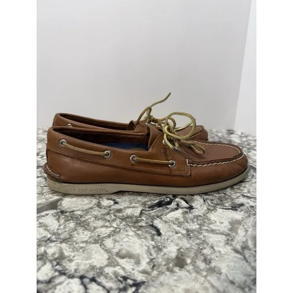 Sperry Mens Brown Top-Sider Authentic Original 2-Eye Boat Shoe Size 10M