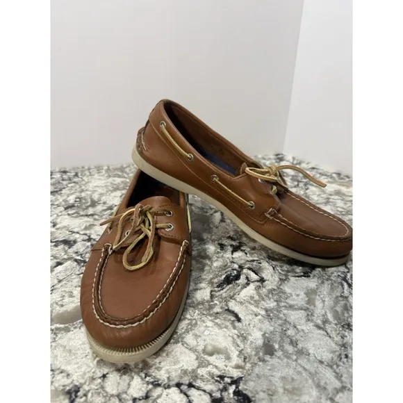 Sperry Mens Brown Top-Sider Authentic Original 2-Eye Boat Shoe Size 10M