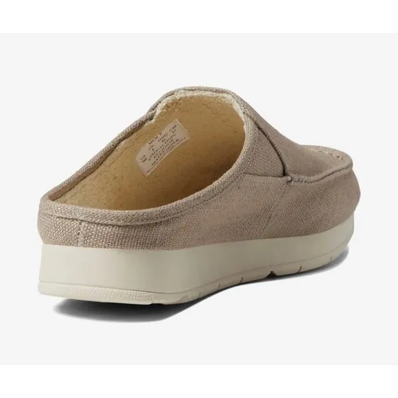 SPERRY Taupe Moc-Sider Mule Hemp Clogs Faux Fur Lining Men Slip On Comfort 8 NWT