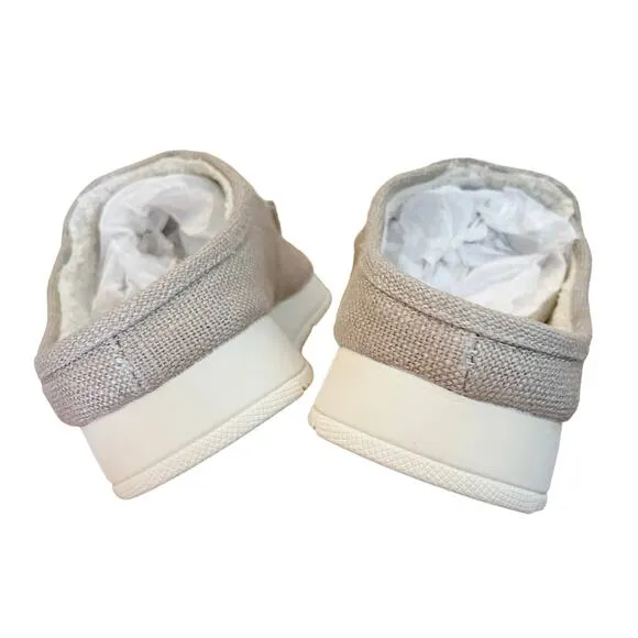 SPERRY Taupe Moc-Sider Mule Hemp Clogs Faux Fur Lining Men Slip On Comfort 8 NWT