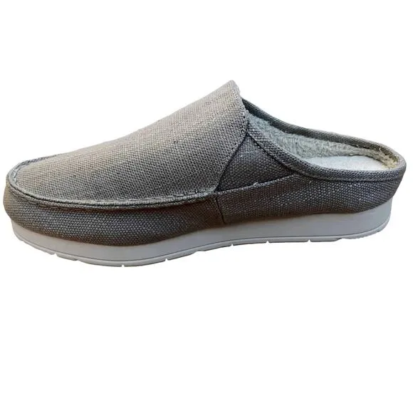 SPERRY Taupe Moc-Sider Mule Hemp Clogs Faux Fur Lining Men Slip On Comfort 8 NWT