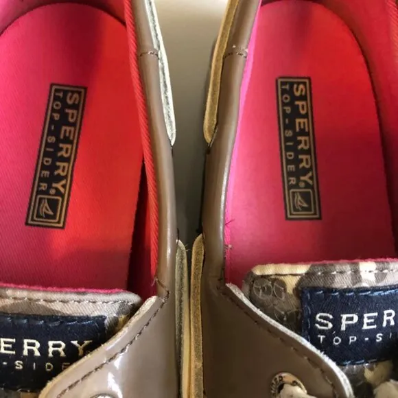 SPERRY Top Sider Bahama Grey Leopard Sequin Boat Shoe Flat Heel Sneaker 7
