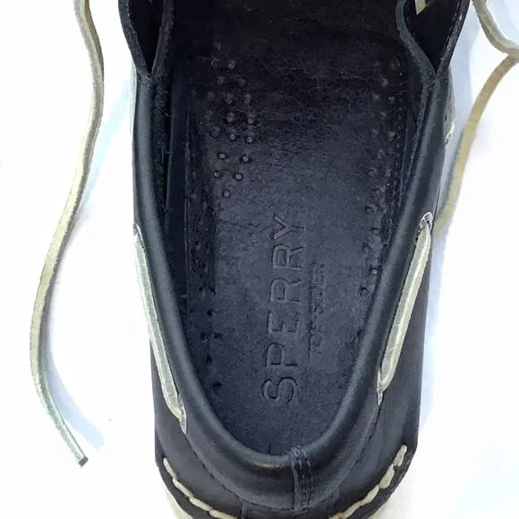 Sperry Top Sider Boat Shoes Loafers Black Original Men's sz 7.5 Preppy Classic