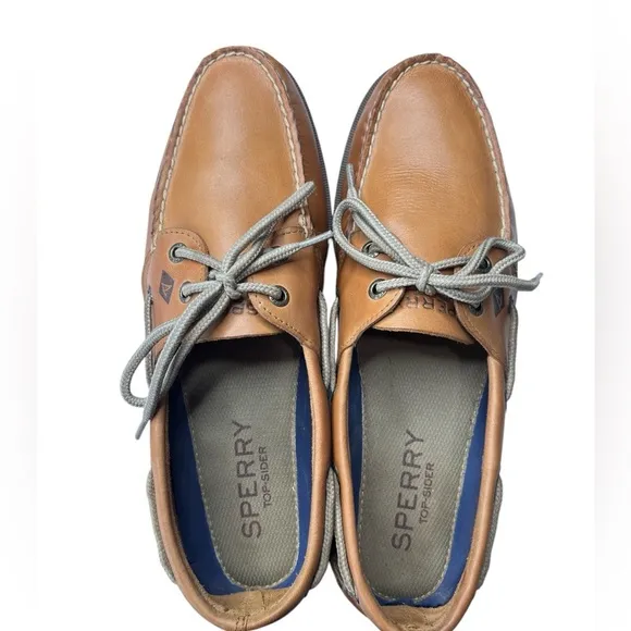 Sperry Top-Sider Mens Leeward 2 Eye Boat Shoe Size 10 Classic Leather Sahara Tan