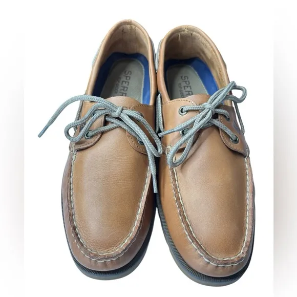 Sperry Top-Sider Mens Leeward 2 Eye Boat Shoe Size 10 Classic Leather Sahara Tan