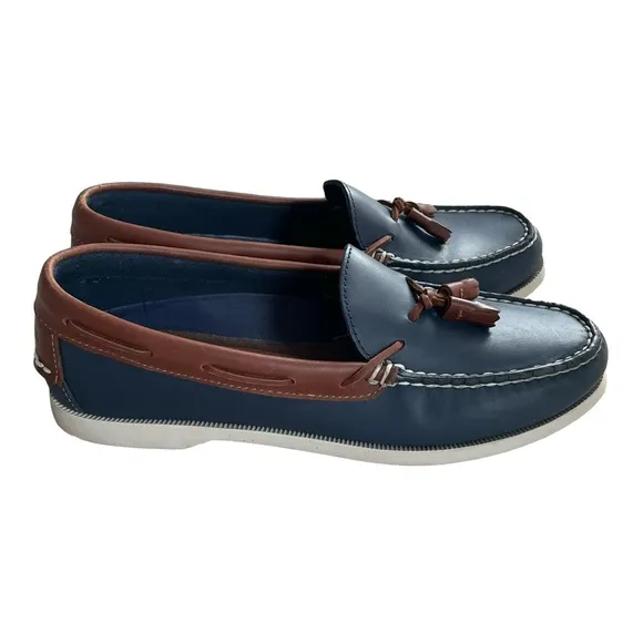 Sperry Topsider Navy Original Leather Boat Shoes Size 7.5