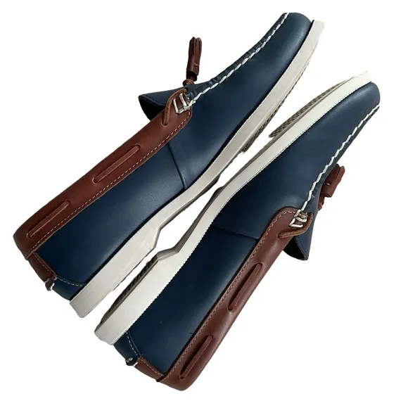 Sperry Topsider Navy Original Leather Boat Shoes Size 7.5