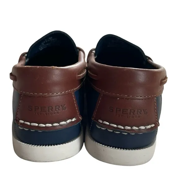 Sperry Topsider Navy Original Leather Boat Shoes Size 7.5